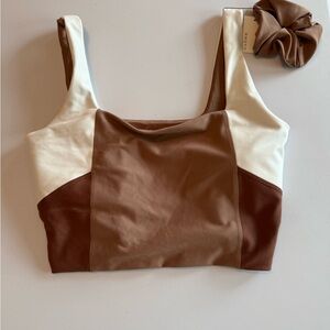 Abercrombie & Fitch Brown and Cream Crop Top